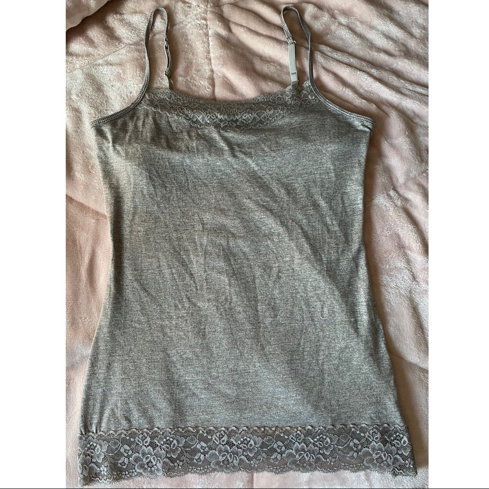 Size XS Gray Lace Tank Top